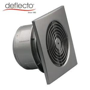 Silver ABS Household Hotel Ventilation Exhaust Fan Square Mount Ducted Window Exhaust Fan Bathroom Extractor