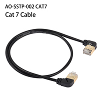 Cable Ethernet Cat7 de ángulo izquierdo a derecho de 90 grados, alta velocidad, 40Gbps, 2000Mhz, conector de red RJ45, Cable LAN para juegos para PC