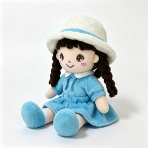 Poupée en peluche personnalisée en position assise, poupée en peluche douce et moelleuse avec robe, poupée en peluche fille de haute qualité et câline. - Product Image 4