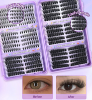 Extensions de cils individuels 3D naturels effet wispy, légers, réutilisables, en faux vison, pour la vente en gros