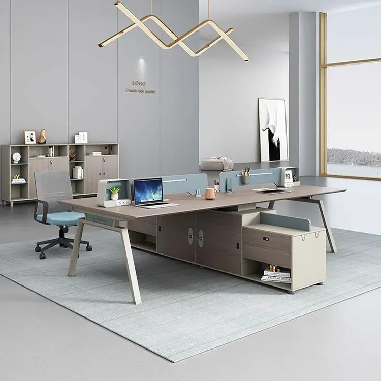 Liyu Golden Schreibtische Hersteller grau neu möbel licht modern luxus workstation Tische led Büromöbel Lieferant