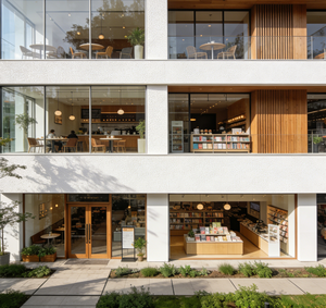 Diseño de Lujo con Muro Cortina de Vidrio, Estructura de Acero, Construcción Comercial, Biblioteca, Librería, Concesionario de Autos, Museo, Cafetería - Product Image 3