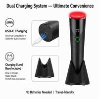 Binzim Appareil de rajeunissement de la peau du visage et des yeux à usage domestique, lumière infrarouge LED rouge chauffante, thérapie anti-âge rechargeable EU/CN/UK/US