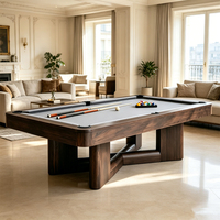 Table de billard à plateau en marbre et pieds croisés en bois massif, taille personnalisée, luxe, pour salle de jeux à domicile, avec poches en cuir TP-Z913