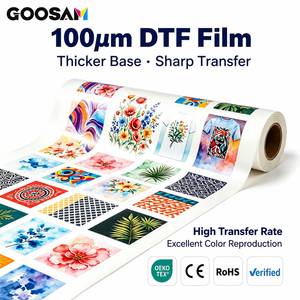 ฟิล์ม PET แบบม้วน DTF ขนาด 30 ซม. 60 ซม. 33 ซม. ยาว 100 ม. แบบสองหน้า ผิวด้าน ลอกได้ทั้งแบบร้อนและเย็น ความหนา 100um สำหรับงานพิมพ์อิงค์เจ็ทแบบรีดร้อน สำหรับเสื้อยืดและงานพิมพ์บนเสื้อผ้า - Product Image 1