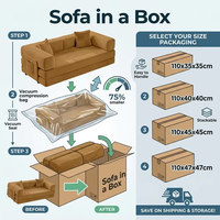 Colchón Futón Modular Enrollable al Vacío para Invitados, Sofá Cama de Corduroy 32D, Tatami para Piso, Relleno de Esponja, Portátil para Dormir Fuera de Casa