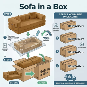 Ensemble canapé-lit d'appoint modulaire compressé sous vide, en velours côtelé 32D, matelas <span class=keywords><strong>futon</strong></span> de sol tatami avec rembourrage en éponge, portable pour la nuit - Product Image 3