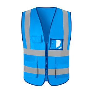 Gilet de sécurité réfléchissant multi-poches avec bandes haute visibilité, logo personnalisé, pour travaux de construction, travaux routiers, utilisation en temps de nuit et en zone de circulation. - Product Image 5