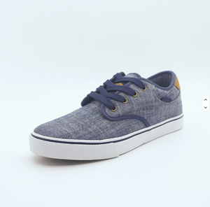 Zapatillas con cordones, punta redonda, estilo denim azul, suela exterior de goma transpirable, entresuela de EVA, aptas para todas las estaciones. - Product Image 1