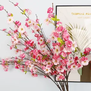 Nuovo tessuto artificiale fiore di ciliegio ramo di simulazione del ramo di fiori per la casa decorazione di nozze artificiale composizioni floreali
