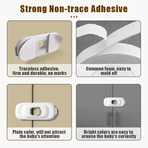 PRODIGY GC008 Verrous de sécurité pour portes d'armoires à l'épreuve des enfants Verrou de sécurité pour bébé en plastique avec installation facile Design moderne pour armoires - Product Image 6