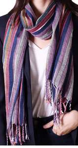 ผ้าพันคอถักทำด้วยมือจากศิลปะการออกแบบสิ่งทอลายทแยงยาวที่เป็นเอกลักษณ์และมีสไตล์สำหรับฤดูใบไม้ผลิปรับแต่งโลโก้ได้โดยตรงจากอินเดีย - Product Image 4