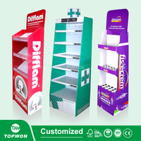 Support d'affichage de pharmacie en carton personnalisé, présentoir de bouteilles de vitamines, présentoirs de compléments alimentaires pour les pharmacies et les pharmacie