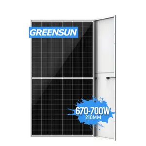 Greensun 210mm 모노 태양 전지판 675W-700W 범위 CE TUV IEC 인증 태양 전지판 성능 모니터링