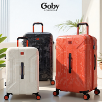 Goby London Dayanıklı Su Geçirmez PC ABS Hafif Genişletilebilir 4 Tekerlekli Spinner Valiz Seti 20" 25" 29" TSA Şifreli Kilit
