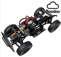 Boodoo 1:24 Coche RC Metálico Escala 1:24 para Escalar Rocas con Luces LED, Cable USB, Nivel Experto, Todo Terreno, Listo para Usar (Negro) 787-1