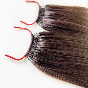 新しい韓国市場の羽かぎ針編みチップなしナチュラルバージンヒューマンレミーヘアエクステンションマシン織り - Product Image 2