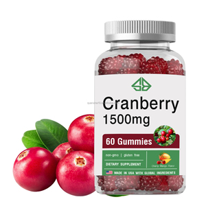 เยลลี่แครนเบอร์รี่ OEM 1500 มก. 60 เม็ด ผลิตภัณฑ์เสริมอาหาร ปราศจาก GMO ปราศจากกลูเตน รสเชอร์รี่มะม่วง ผลิตในสหรัฐอเมริกา - Product Image 4