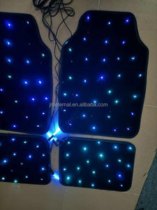 Tapis de voiture à fibres optiques LED avec télécommande APP, <span class=keywords><strong>4</strong></span> pièces, tapis de voiture universels à fibres optiques, éclairage étoilé - Product Image 2