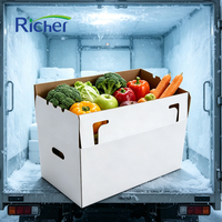 Boîte en carton ondulé ciré sur mesure, robuste, pour le transport maritime de viande glacée