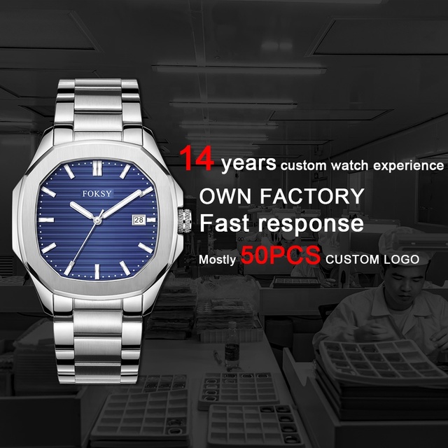 OEM Accept New Dial Design Luxury Classic Waterproof Custom Logo Square Quartz Watch for Men