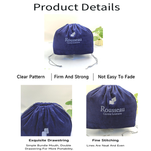 Boîte de rangement à cordon en flanelle Style <span class=keywords><strong>Dran</strong></span> Urne à fond carré pour la vie de cimetière Crane Return Craft Use Funnel Bag - Product Image 6