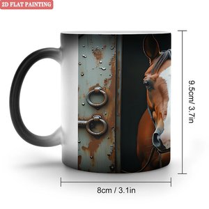 Frosted Black <b>Ceramic</b> Mug 11oz Heat Activated Color Changing Drinking <b>Cup</b> - Product Image 1
