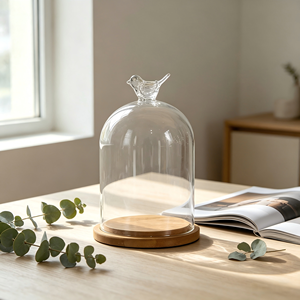 Bocal à <span class=keywords><strong>cloche</strong></span> <span class=keywords><strong>en</strong></span> <span class=keywords><strong>verre</strong></span> transparent, 4 pièces, avec base <span class=keywords><strong>en</strong></span> bois, <span class=keywords><strong>cloche</strong></span>, dôme <span class=keywords><strong>en</strong></span> <span class=keywords><strong>verre</strong></span>, vente <span class=keywords><strong>en</strong></span> gros - Product Image 1