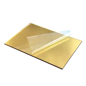 High Gloss Clear Transparente Elenco Acrílico Folha De Gravura Costume Corte 2mm Ouro Espelho Acrílico Folha