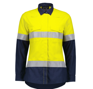 비스코스 FR 메타 아라미드 폴리아미드, 파라아라미드, 정전기 방지 립스톱 여성 오렌지 화염 방지 경량 테프 셔츠 - Product Image 2