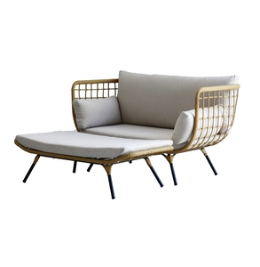 Tumbona Portátil de Alta Calidad, Moderna, de Mimbre y Cuerda, para Exteriores, con Reposapiés, para Jardín, Sala de Estar - Product Image 1