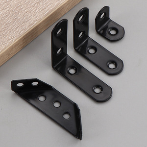 Multifunctional L Shaped Right Angle Iron <b>Bracket</b> Black Cold Rolled Steel Durable Furniture Connector Support 90 Degree <b>Corner</b> - Product Image 1