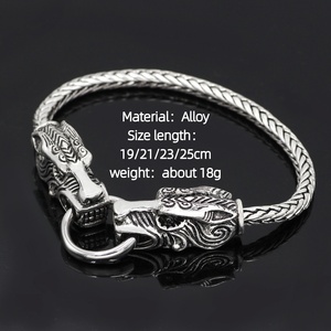 Catena Mano Testa <span class=keywords><strong>Serpente</strong></span> Bracciale Vichingo Vintage Tono Argento Lega Imbracatura Anello Dito Gioielli Unisex Ingrosso - Product Image 2