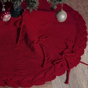 High Quality Red White Knitted Christmas <b>Tree</b> <b>Skirts</b> for Christmas Home Festive Decorative Holiday Decor - Product Image 2