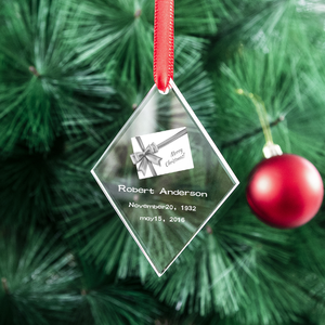 Ornements de Noël en verre par sublimation en gros, pendentifs personnalisés en verre <span class=keywords><strong>cristal</strong></span> K9 transparent, décorations de Noël personnalisées - Product Image 5