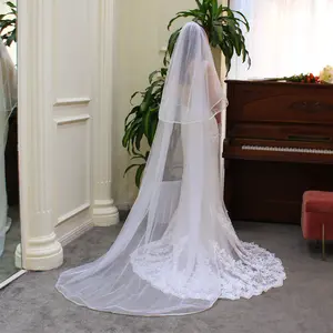 HY 2312 V690 bride veil simple new white wrapped double cover tail wedding trip headwear wholesale products