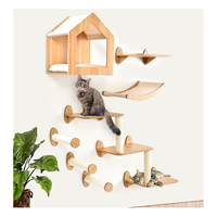 Meubles pour animaux de compagnie en bois, étagère à grimper, table, montage mural, ensemble de meubles pour chat, hamac, condo, griffoir, vente en gros, OEM personnalisé disponible