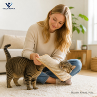 Coussin à l'herbe à chat pour chats, jouet en forme de coussin rempli d'herbe à chat avec tissu rayé tissé, coussin réconfortant à l'herbe à chat pour chats d'intérieur