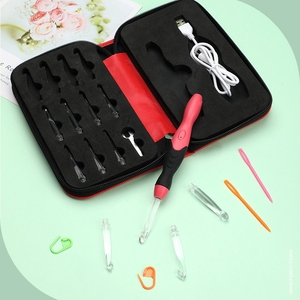 Ganchos <span class=keywords><strong>de</strong></span> ganchillo <span class=keywords><strong>con</strong></span> <span class=keywords><strong>luz</strong></span> <span class=keywords><strong>LED</strong></span> intercambiables <span class=keywords><strong>de</strong></span> 11 tamaños Agarre ergonómico recargable por USB Ganchos <span class=keywords><strong>de</strong></span> ganchillo <span class=keywords><strong>con</strong></span> <span class=keywords><strong>luz</strong></span> <span class=keywords><strong>LED</strong></span> <span class=keywords><strong>de</strong></span> 2,5mm a 8,0mm - Product Image 2