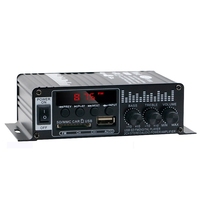 Amplificador de Potencia para el Hogar, 220V 12V, Amplificador de Potencia con Radio FM y Ranura para Tarjeta de Coche