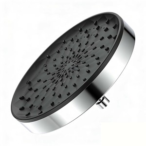 <b>Round</b> Pressurized Overhead Shower Head 12.6 Inch Rain Spray Black Electroplated <b>Brushed</b> Finish Shower Set - Product Image 2