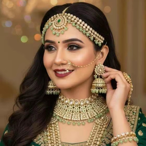 Ensemble de bijoux de mariée traditionnels et anciens, 660 g, collier et boucles d'oreilles, idéal pour les fonctions de mariage, les cérémonies et les occasions festives - Product Image 4