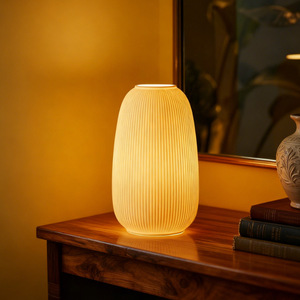Lámpara de mesa de cerámica blanca E27 LED estilo escandinavo para decoración de sala de estar - Product Image 2