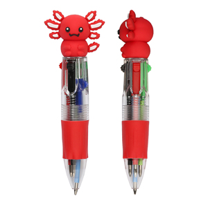 Stylo bille en plastique mini quatre couleurs à motif de dessin animé, promotionnel, avec impression de logo personnalisé, pour publicité, cadeau de papeterie multicolore à thème animal - Product Image 3