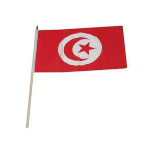 Festival de haute qualité drapeau tunisien bâton de poche mât de drapeau en plastique Polyester imprimé de bonne qualité représentant le drapeau tunisien - Product Image 3