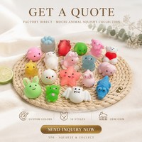 Jouet Squishy TPR Mochi Animal, Doux et Mignon, Anti-Stress, Balle à Presser, Styles Aléatoires, Cadeau de Fête pour Adolescents et Adultes, Vente en Gros