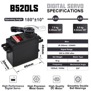 ขายดี AGFRC 62g B52DLS ราคาประหยัด 7.5 กก. 6.0V เกียร์โลหะ ตัวเรือนพลาสติก ขนาดมาตรฐาน รถบังคับวิทยุดิจิตอล RTR เครื่องยนต์หุ่นยนต์ - Product Image 6