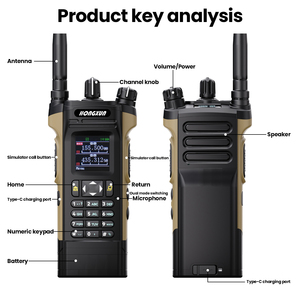 2025 Trend HX 12W VHF UHF Dual Band SDR Transceptor Walkie Talkie Intercom Dual PTT Micrófono <span class=keywords><strong>de</strong></span> mano Comunicación - Product Image 5
