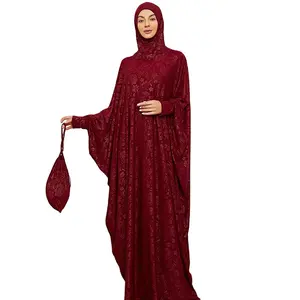 畅销舒适柔软穆斯林妇女头巾Abaya全盖连衣裙头巾围巾祈祷服面纱宽松罩袍