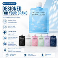 Pochettes Doypack noires imprimées sur mesure avec bec verseur pour jus, sachets alimentaires jetables avec bec verseur, emballage liquide en PE, pochettes verticales pour lait et chewing-gum